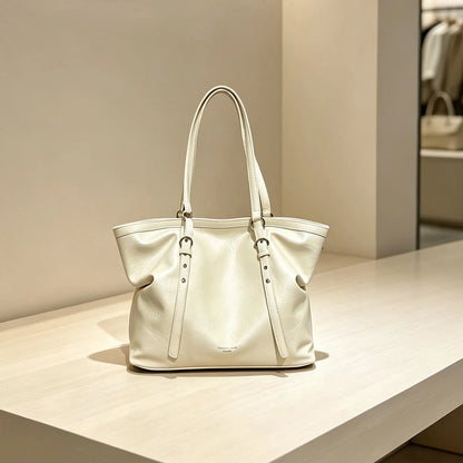 Moods Women Big Shoulder Tote Bags Soft Vegan Leather Solid Color Large Capacity Shoppers Latest