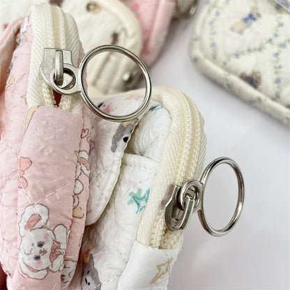 Quilted Makeup Bag – Cute Cartoon Mini Pouch & Card Holder