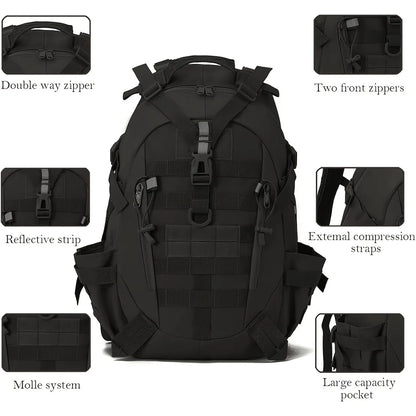 Tactical Hunting Backpack – MOLLE Gear Bag with Reflective Strips