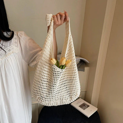 Knit Crochet Hobo Shoulder Bag – Women's Mesh Beach Tote