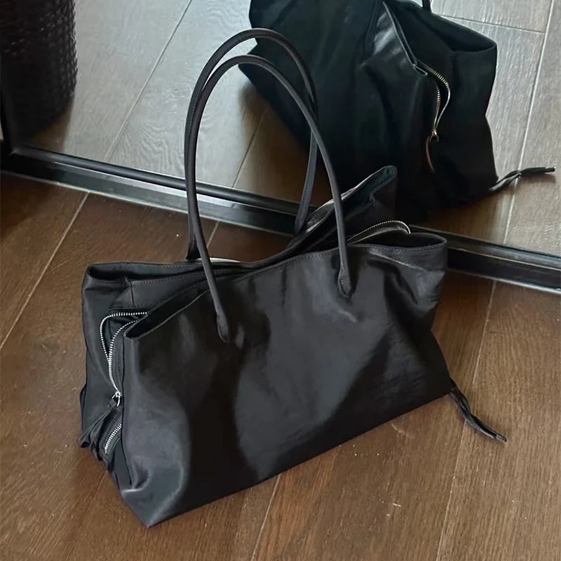 Women's Large Tote Bag Waterproof Nylon Multi-Layer Commuter