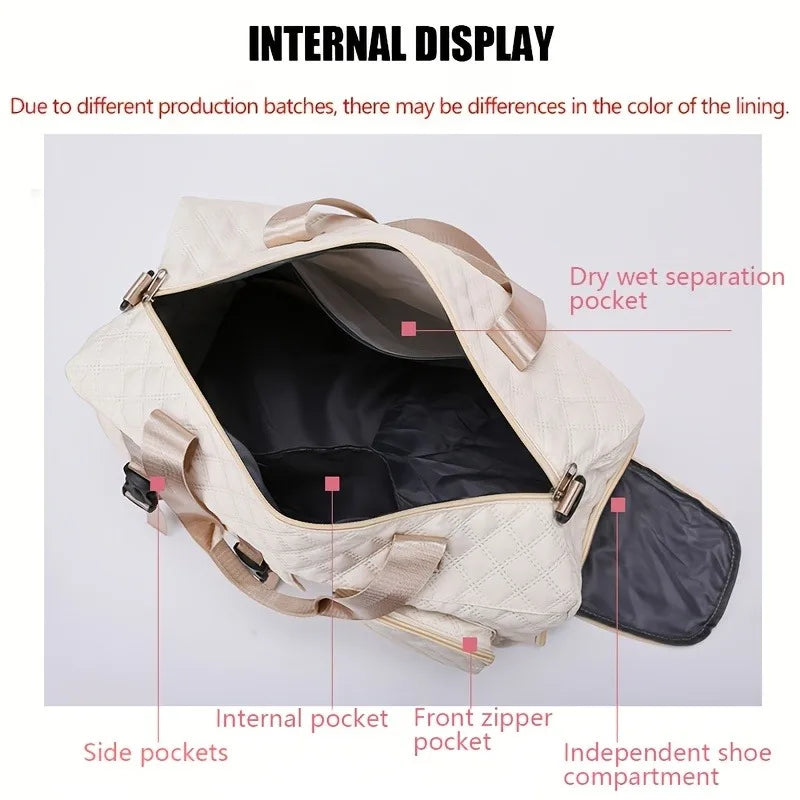 Nylon Argyle Duffle Bag – Large Capacity Sports & Travel
