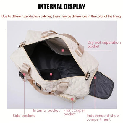 Nylon Argyle Duffle Bag – Large Capacity Sports & Travel