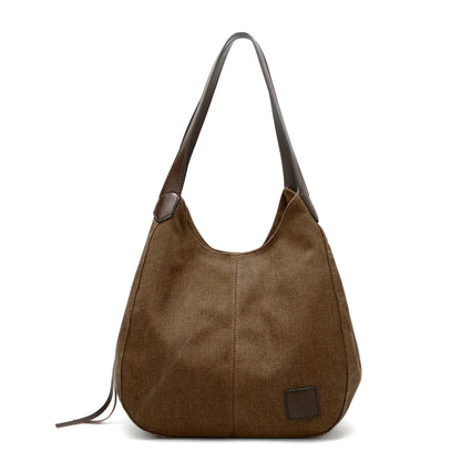 Canvas Hobo Shoulder Bag for Women – Large Capacity Tote