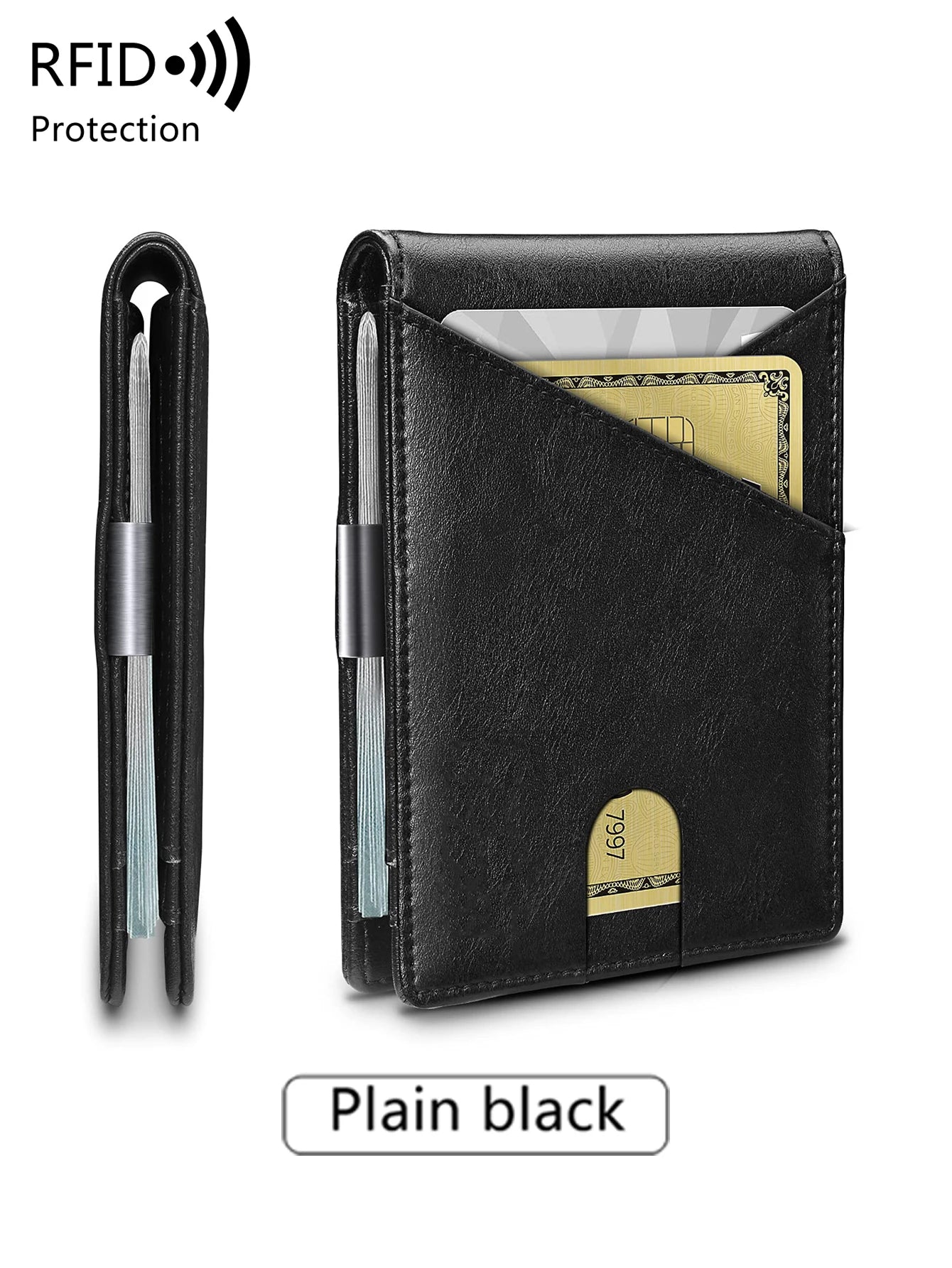 RFID Blocking Carbon Fiber Slim Front Pocket Wallet for Men