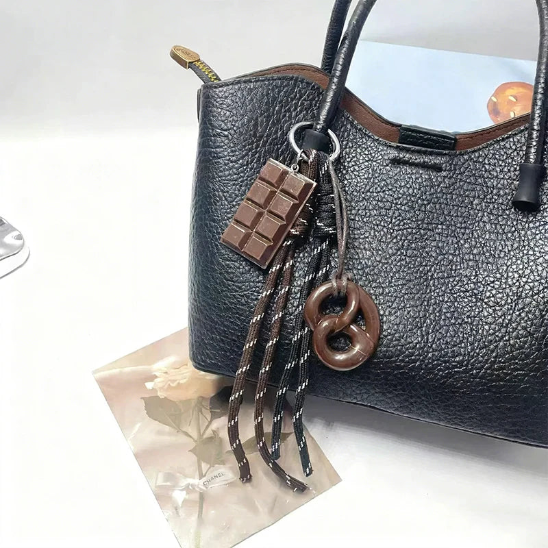 Cute Animal Leather Keychain Charm – Cat & Dog Pendant