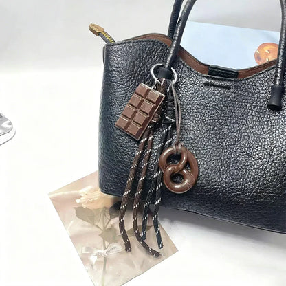 Cute Animal Leather Keychain Charm – Cat & Dog Pendant