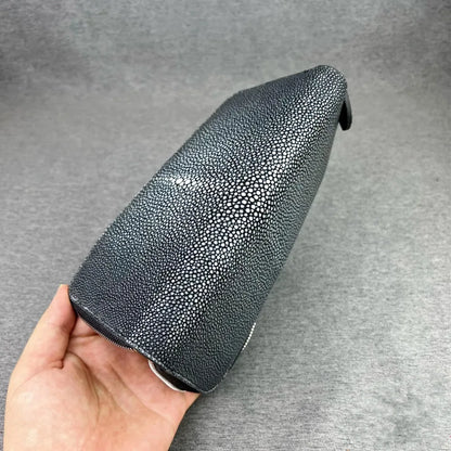 Stingray Leather Wallet, Genuine Zip-Around Long Wallet Unisex