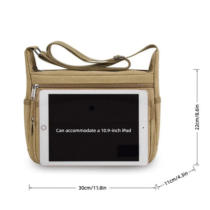 Men's Canvas Shoulder Bag – Casual Crossbody Messenger