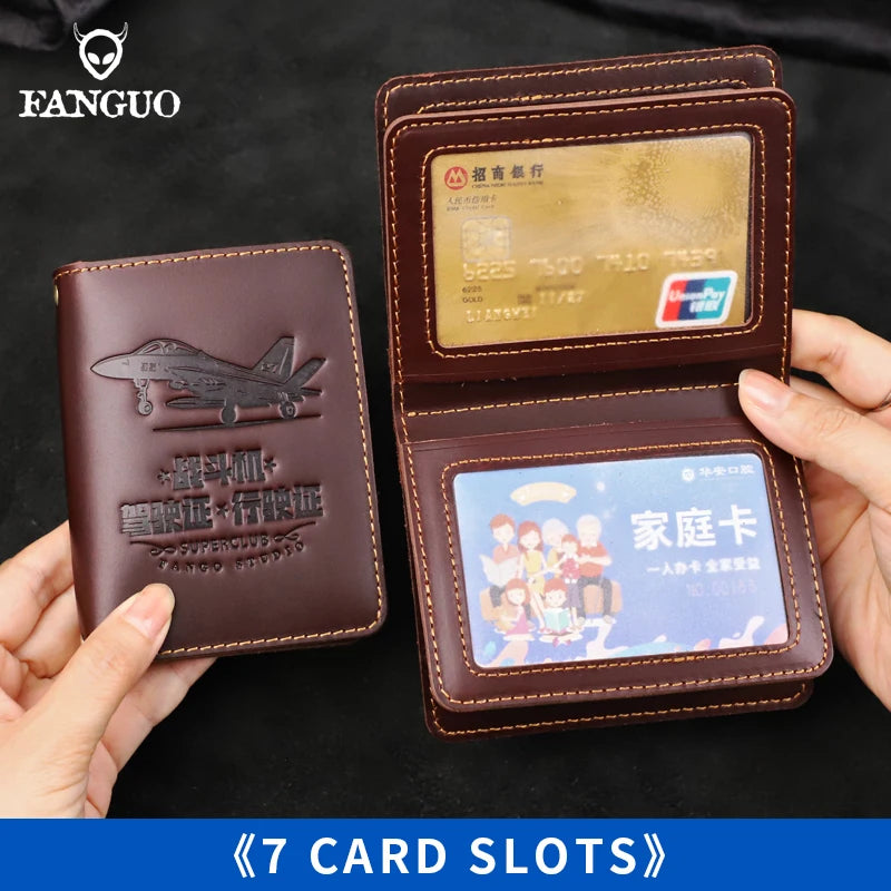Leather Driver's License Holder & Card Wallet – Slim Bifold