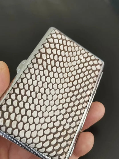 Python Snake Skin Cigarette Case – Genuine Leather Ultra-Thin Holder