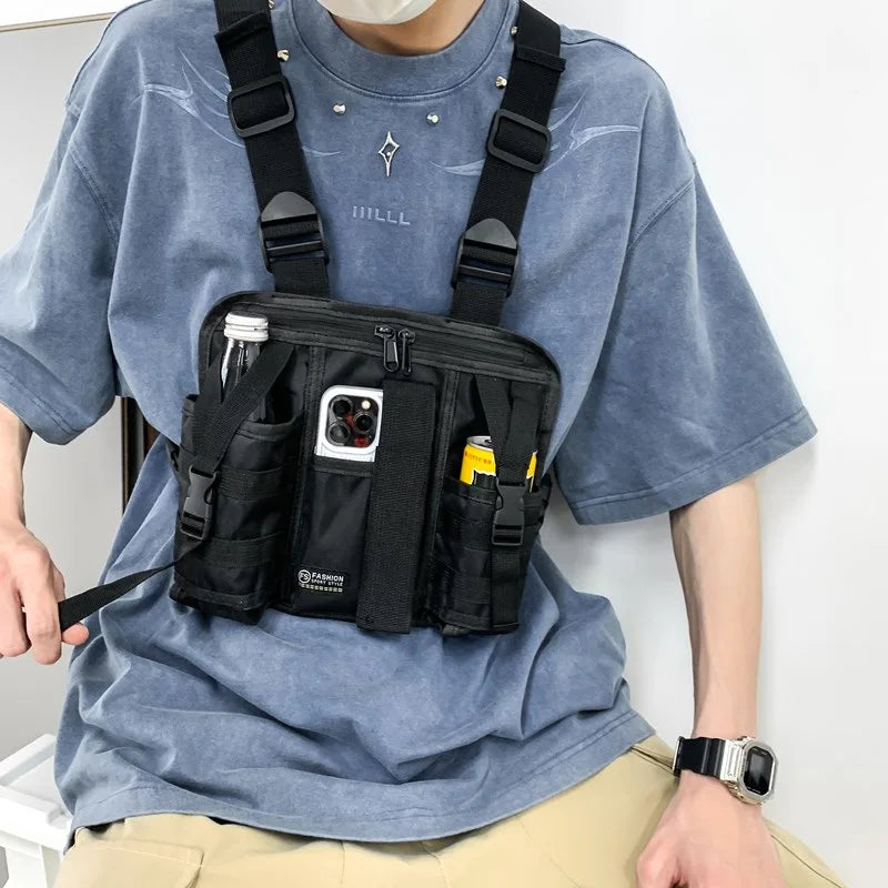 Tactical Chest Rig Bag – Multi-Pocket Nylon Vest Pack for Men