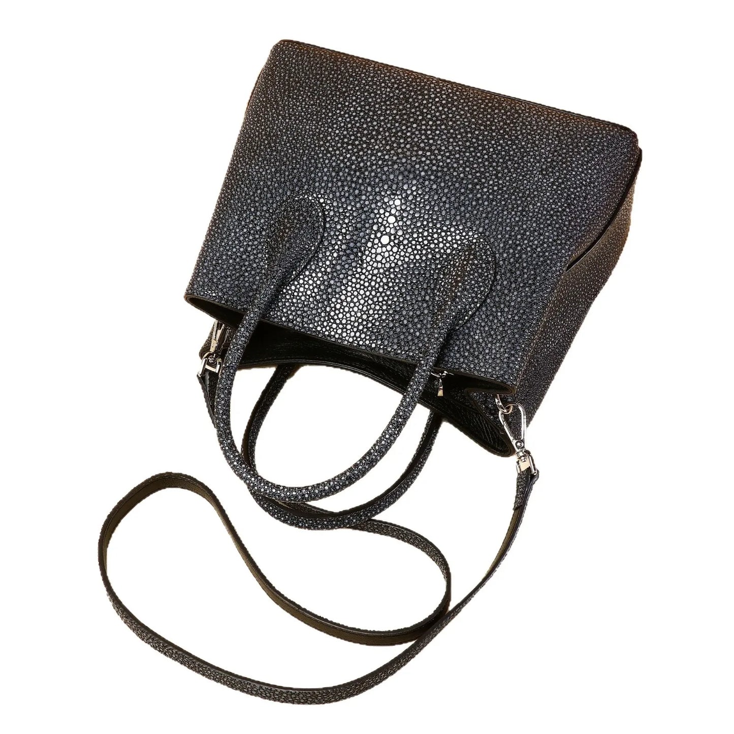 Genuine Leather Stingray-Texture Tote Bag for Women