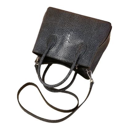 Genuine Leather Stingray-Texture Tote Bag for Women