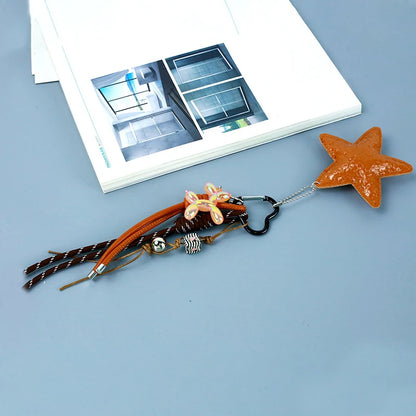 Starfish & Balloon Dog Charm Keychain – Braided Rope Bag Pendant