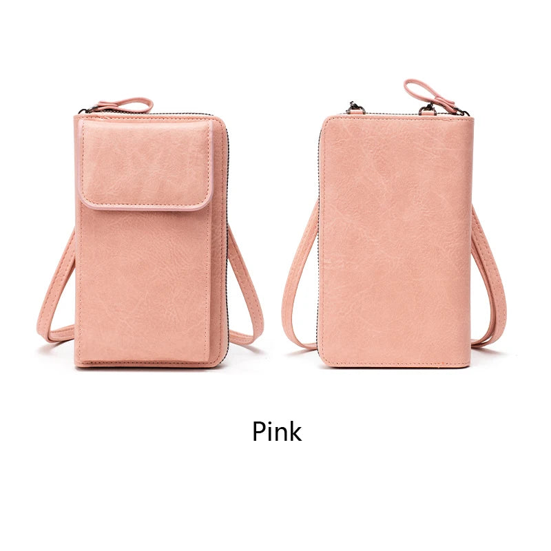 Crossbody Phone Bag – PU Leather Multi-Functional Retro Shoulder Bag