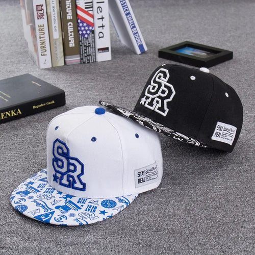 SR Embroidery Snapback Baseball Cap – Unisex Hip Hop Hat