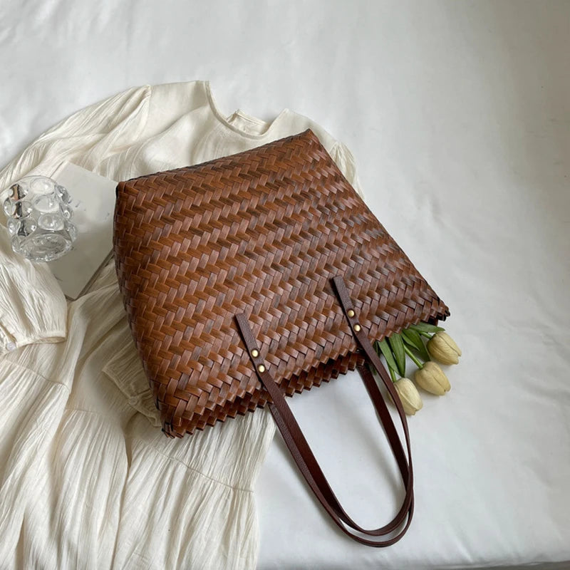 Rattan Woven Tote Bag – Large Capacity Women Beach & Travel Bag