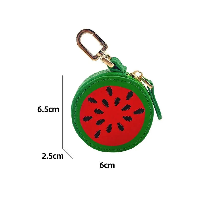 Fruit Coin Purse Keychain – Cute Mini Leather Zipper Pouch