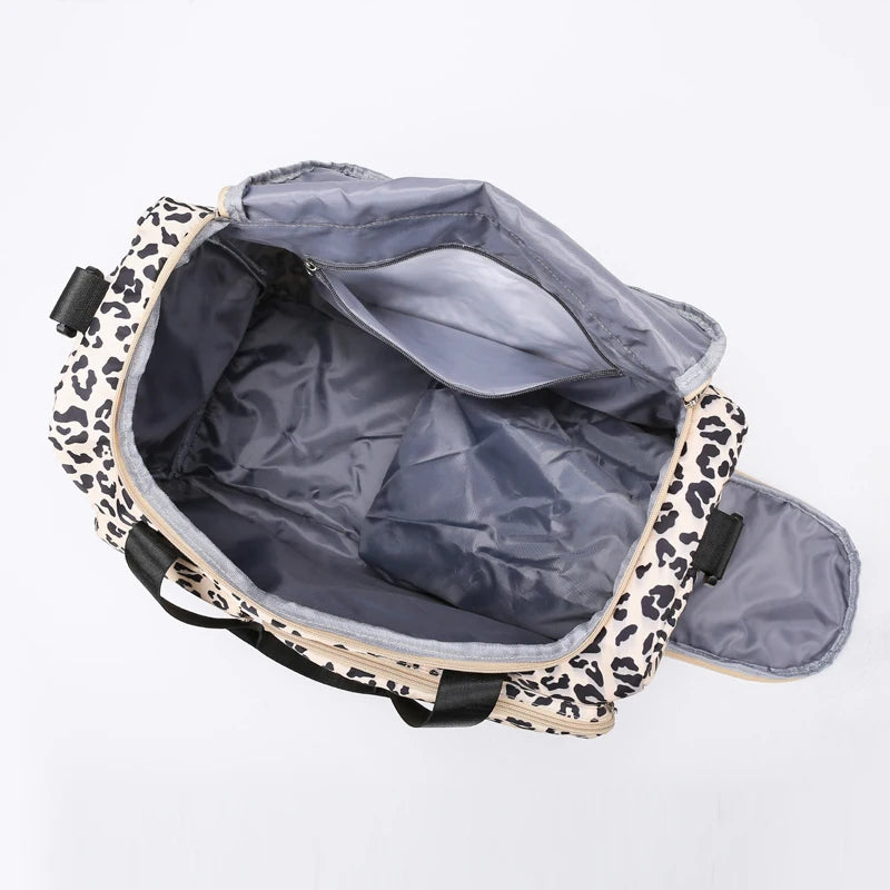 Leopard Print Duffle Bag – Large Capacity Sports Travel Bag