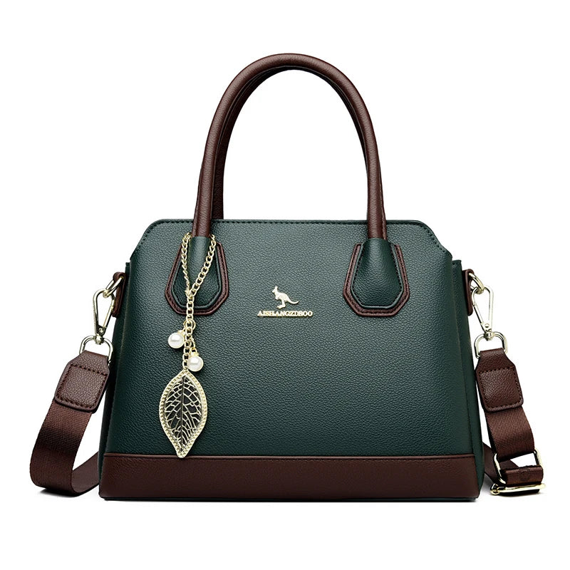 Luxury Leather Tote Bag for Women | 3-Layer Handbag