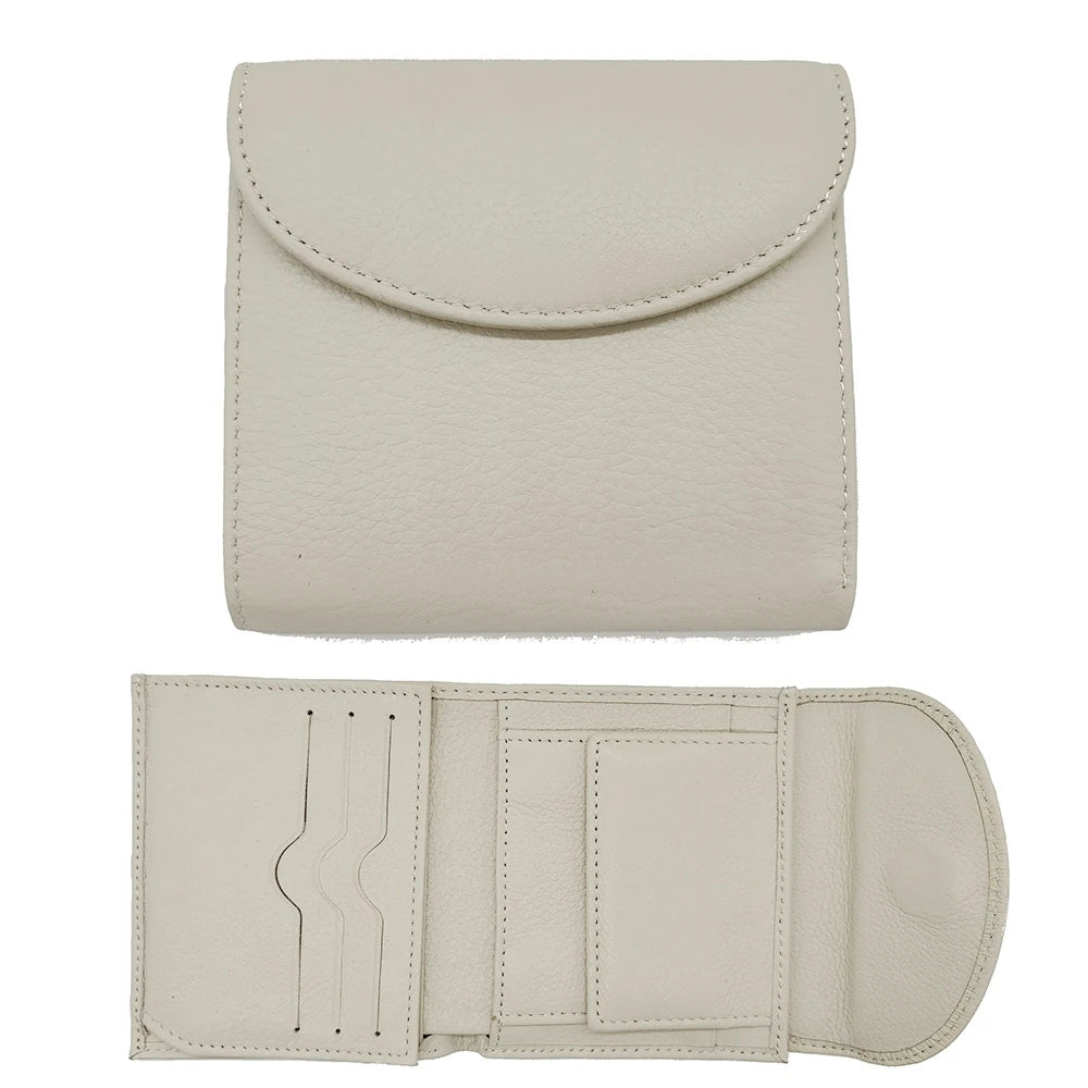 Women's Genuine Leather Short Wallet – Flap Closure with Card Holders