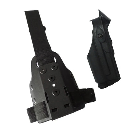 Tactical Drop Leg Holster – Right Hand Pistol Holster with Flashlight Mount