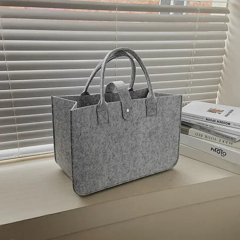 Large Capacity Felt Tote Bag for Women – Designer Woven Handbag