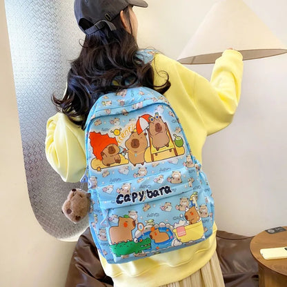 Cute Capybara Backpack for Kids, Teens & Women