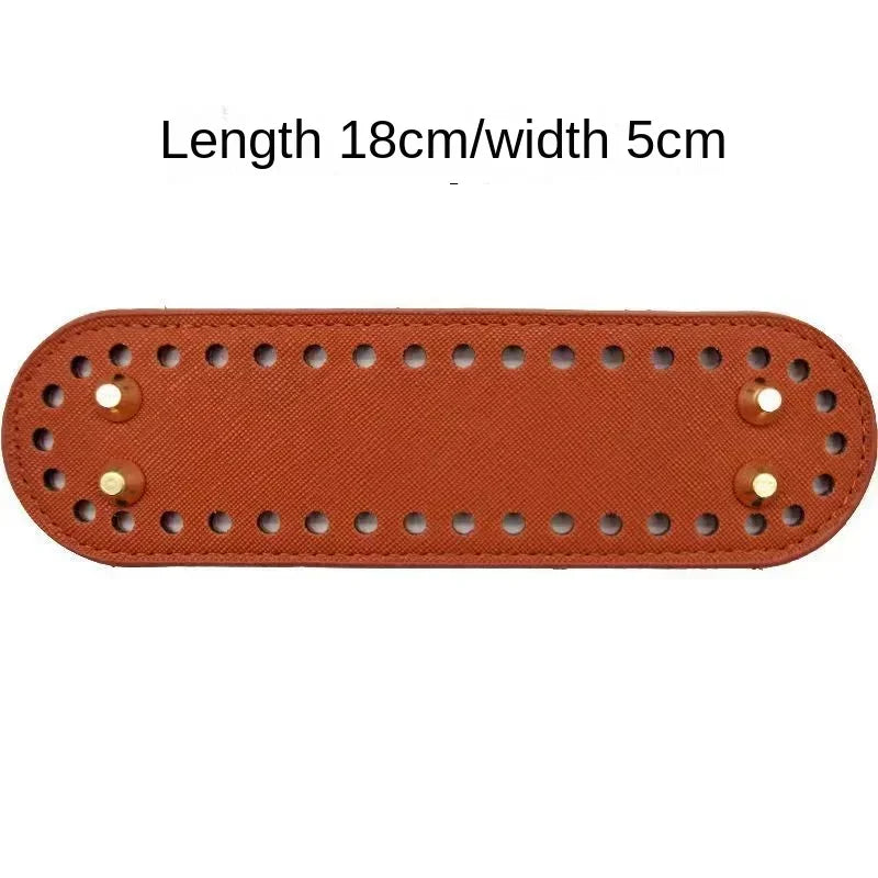 PU Leather Bag Bottom with Rivets for Crochet Knitting Bags