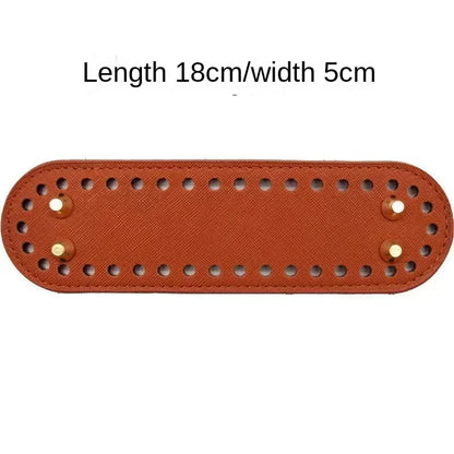 PU Leather Bag Bottom with Rivets for Crochet Knitting Bags