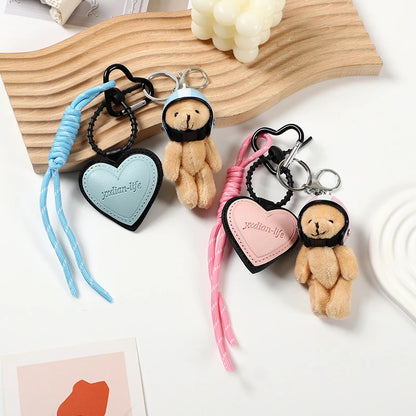 Cute Helmet Bear Keychain Pendant Bag Charm