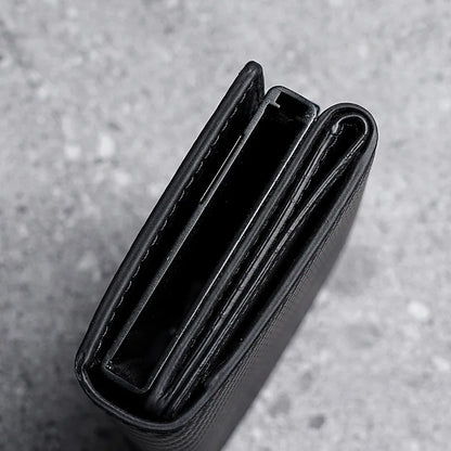 RFID Blocking Carbon Fiber Slim Wallet with AirTag Slot & Auto-Pop Card Holder