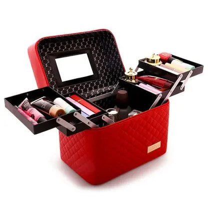 Large Capacity Professional Makeup Organizer Case – Multilayer Cosmetic Travel Bag
