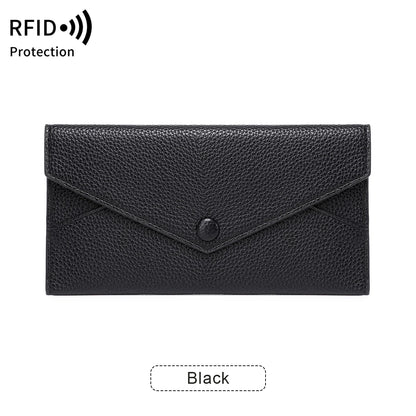 RFID Blocking Long PU Leather Wallet for Women – Envelope Clutch