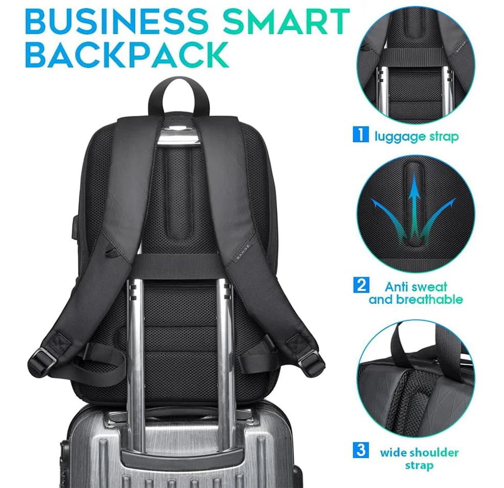 Waterproof Laptop Backpack 15.6" with USB Charging Port – Travel Bag
