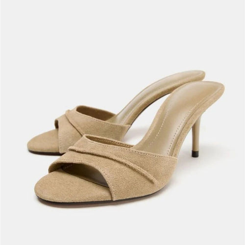 Frosted Stiletto Mule Sandals – Women's Open-Toe Heels