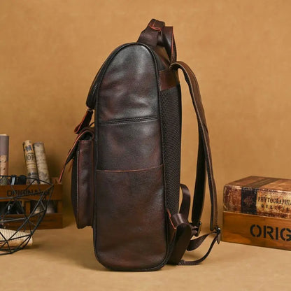 Genuine Leather Women's Vintage Backpack – Cowhide Retro Bag