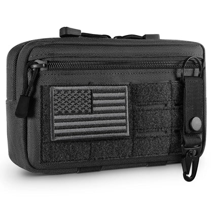 Tactical MOLLE Admin Pouch – Laser-Cut EDC Tool Bag with Flag Patch