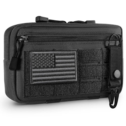 Tactical MOLLE Admin Pouch – Laser-Cut EDC Tool Bag with Flag Patch
