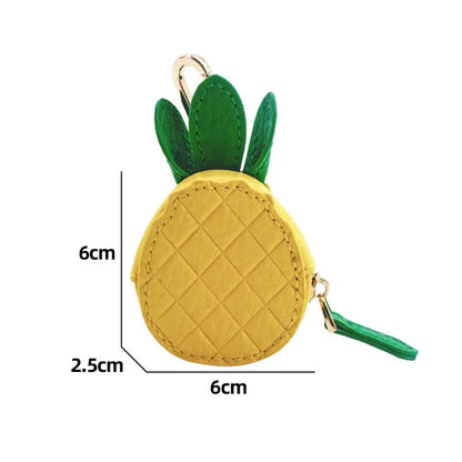 Fruit Coin Purse Keychain – Cute Mini Leather Zipper Pouch