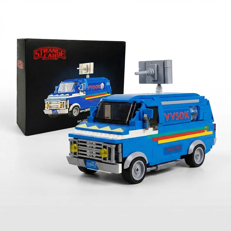 Retro 80s Van MOC Building Blocks Set – Mystery Town Brick Kit