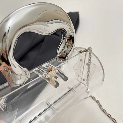 Acrylic Cylinder Clutch Purse – Luxury Evening Bag with Chain Strap