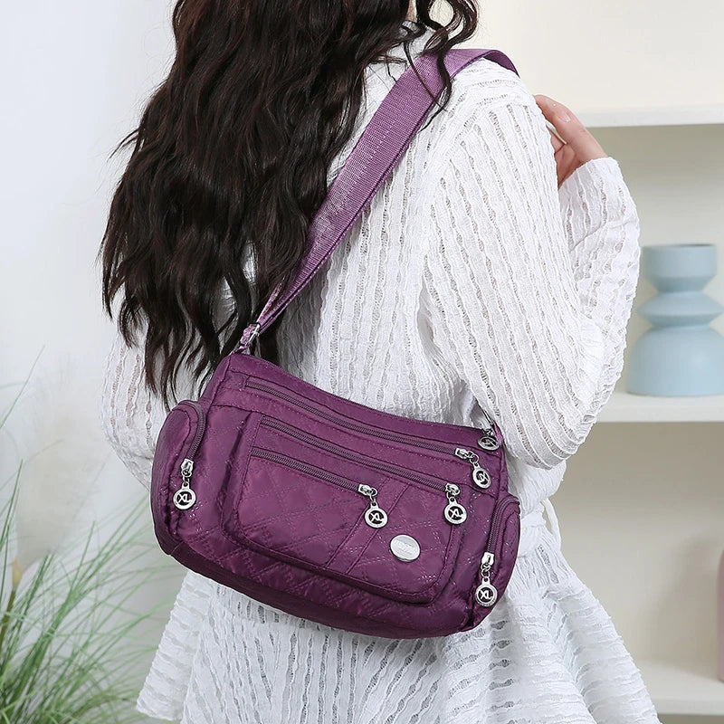Oxford Fabric Crossbody Bag – Multi-Pocket Shoulder Bag