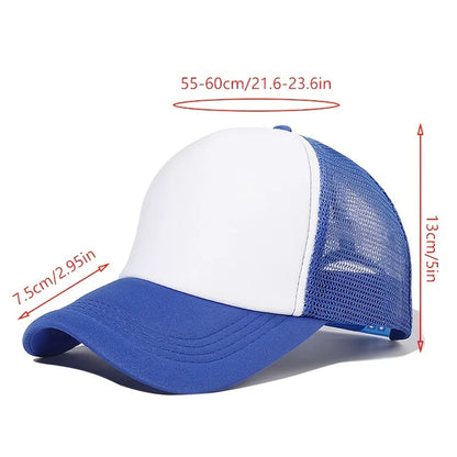 Plain Trucker Hat – Adjustable Mesh Snapback Baseball Cap