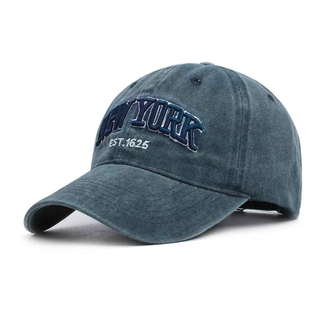 Retro Embroidered Baseball Cap – Washed Cotton Snapback Hat