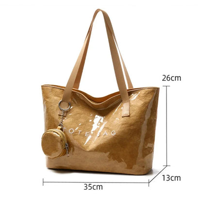 Large Capacity PVC Tote Bag with Mini Coin Purse – Women's Shoulder Bag