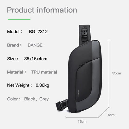 Bange Waterproof Chest Bag – Slim Multifunctional Sling Pack for Men