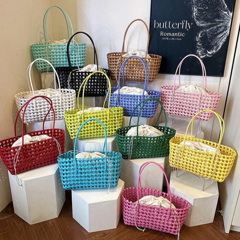 Handmade Woven Straw Beach Bag for Women – Summer Tote