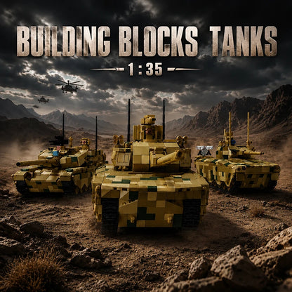 Military Army Tank MOC Building Blocks Set with Soldier Figures
